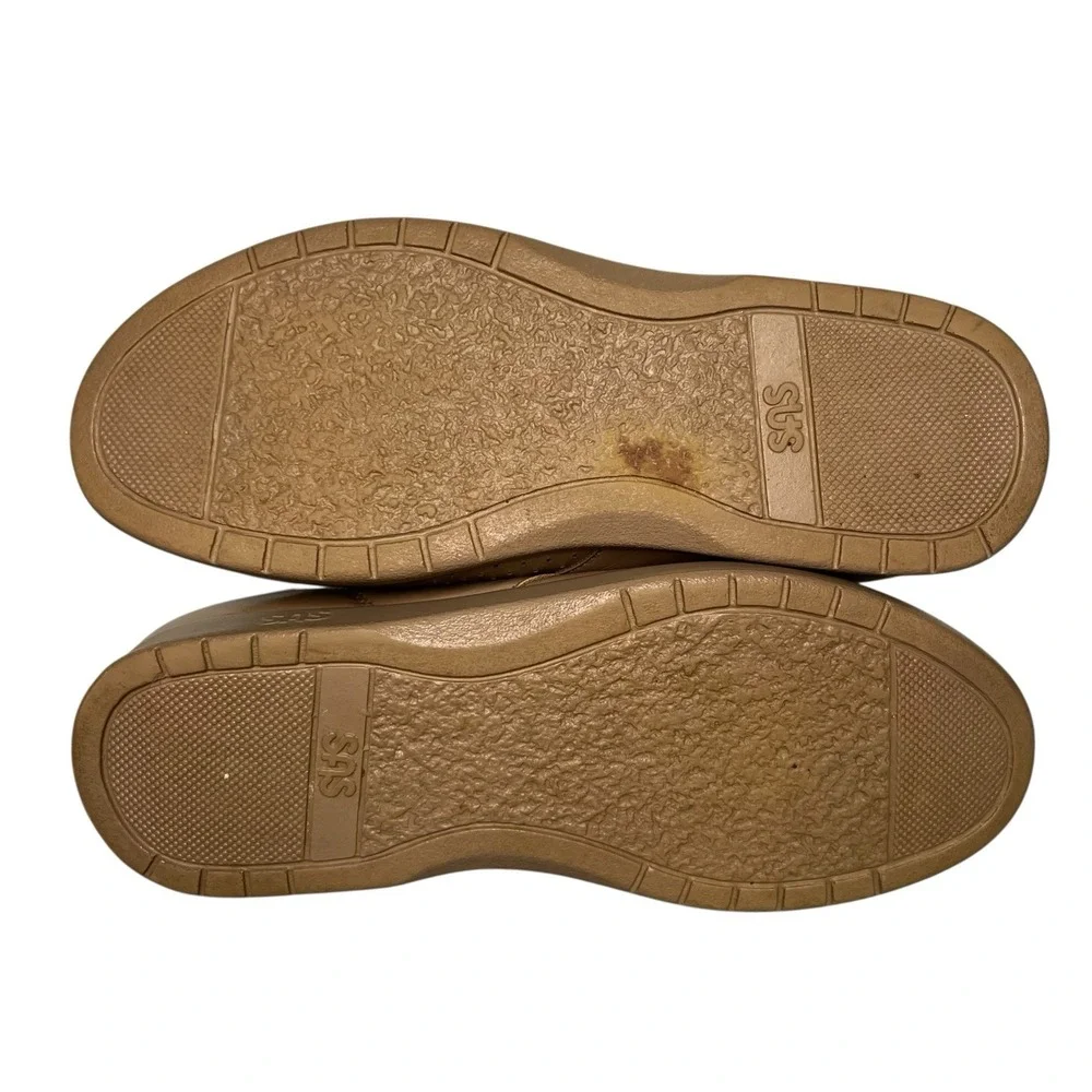 SAS Free Time Walking Shoes Womens Size 9W Mocha Leather Comfort Extra Laces